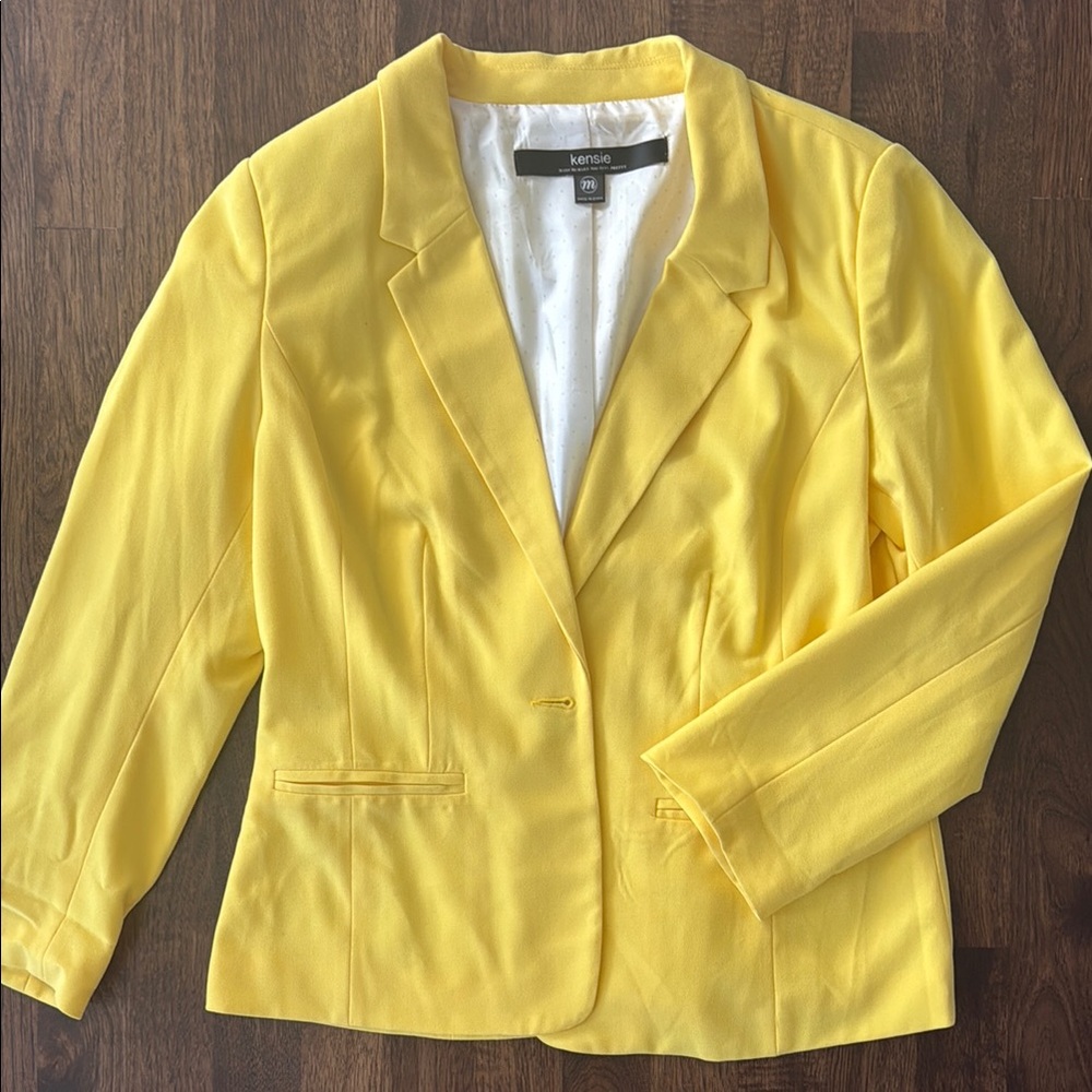 Kensie Yellow Tailored Blazer Jacket